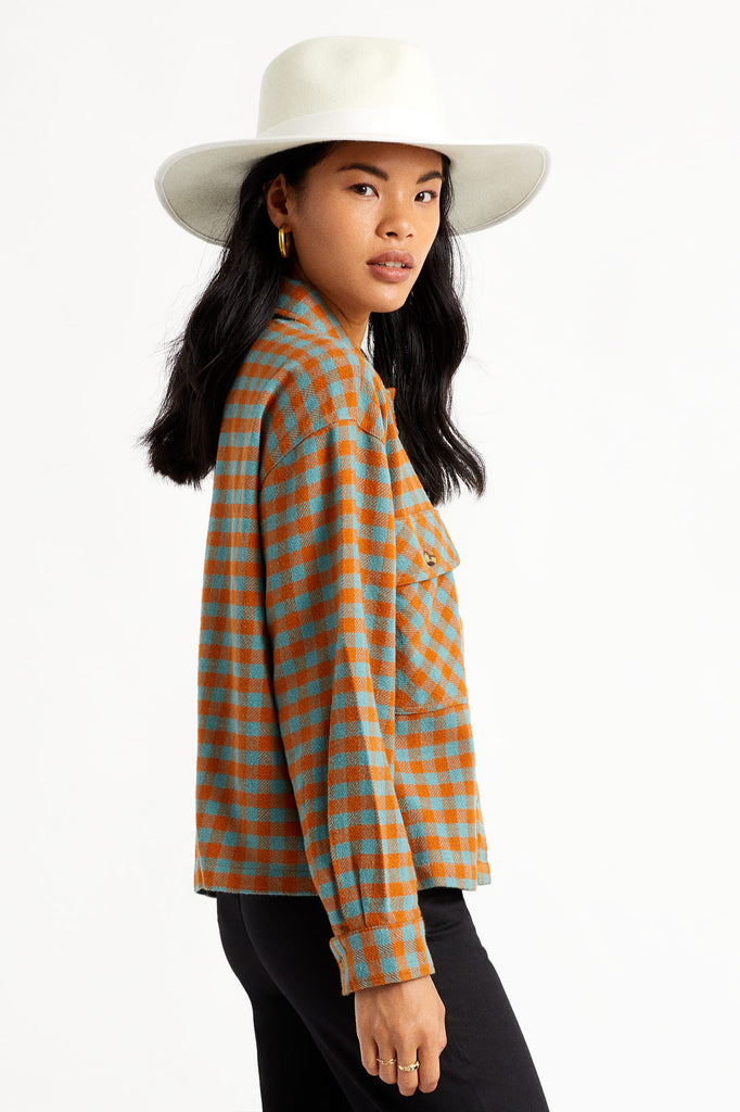 Brixton Bowery Women L/S Flannel - Ocean