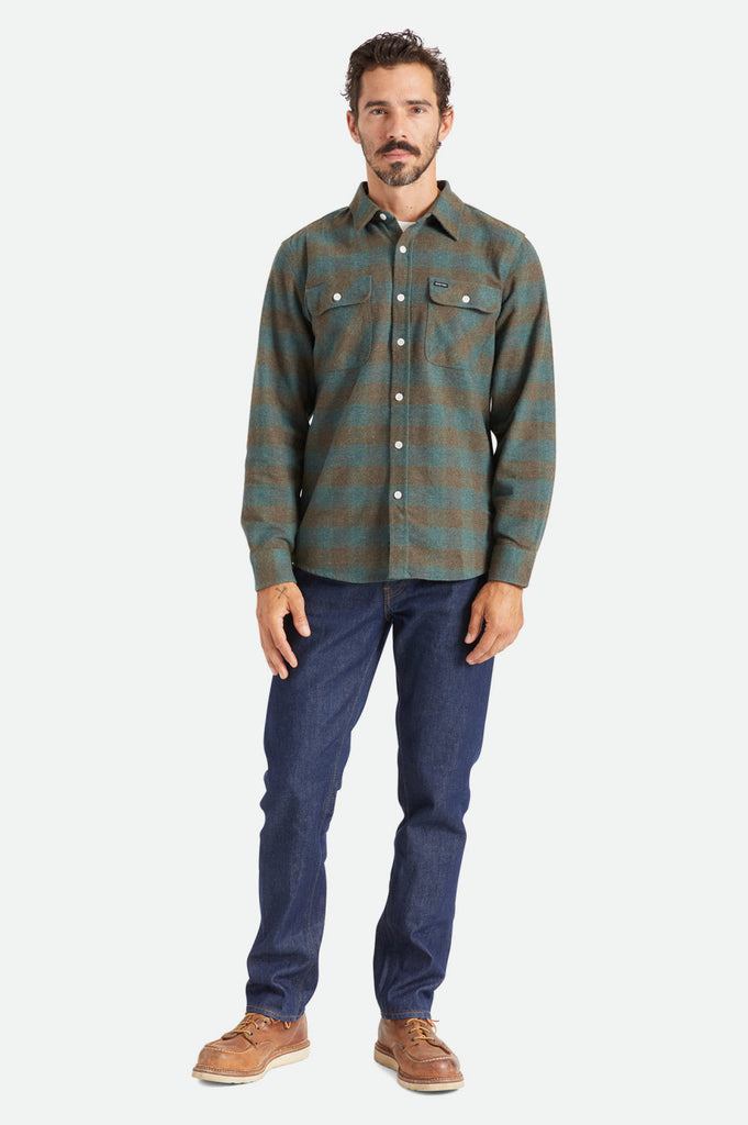 Men's Fit, Featured View | Bowery L/S Flannel - Ocean