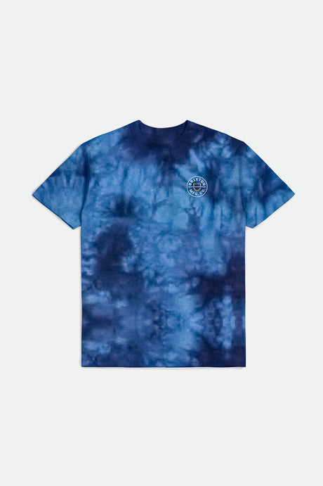 Crest II S/S Standard Tee - Navy/Sky Blue Cloud Wash