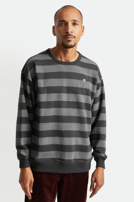 Hilt Stripe Crew - Washed Black/Beige