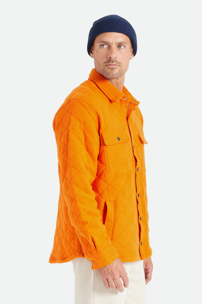 Brixton Cass Quilted Fleece Jacket - Burnt Orange