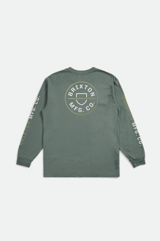 Brixton Crest L/S Standard Tee - Dark Forest/Epsom Green/Grey