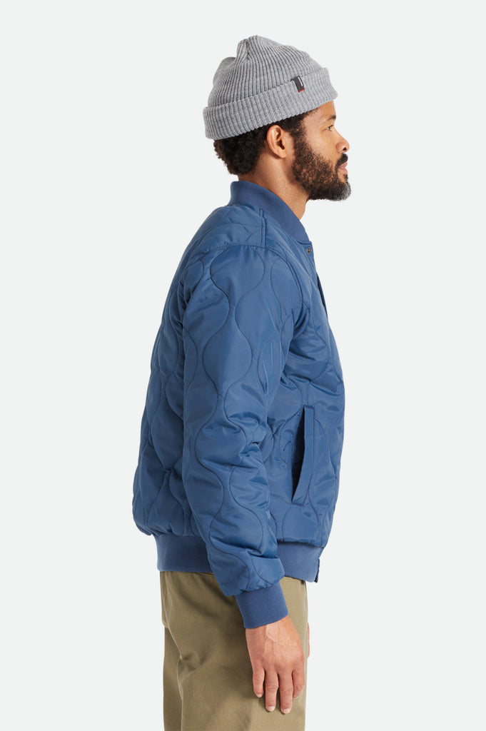 Brixton Dillinger Quilted Bomber Jacket - Moonlit Ocean