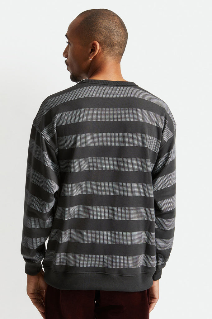 Brixton Hilt Stripe Crew - Washed Black/Beige