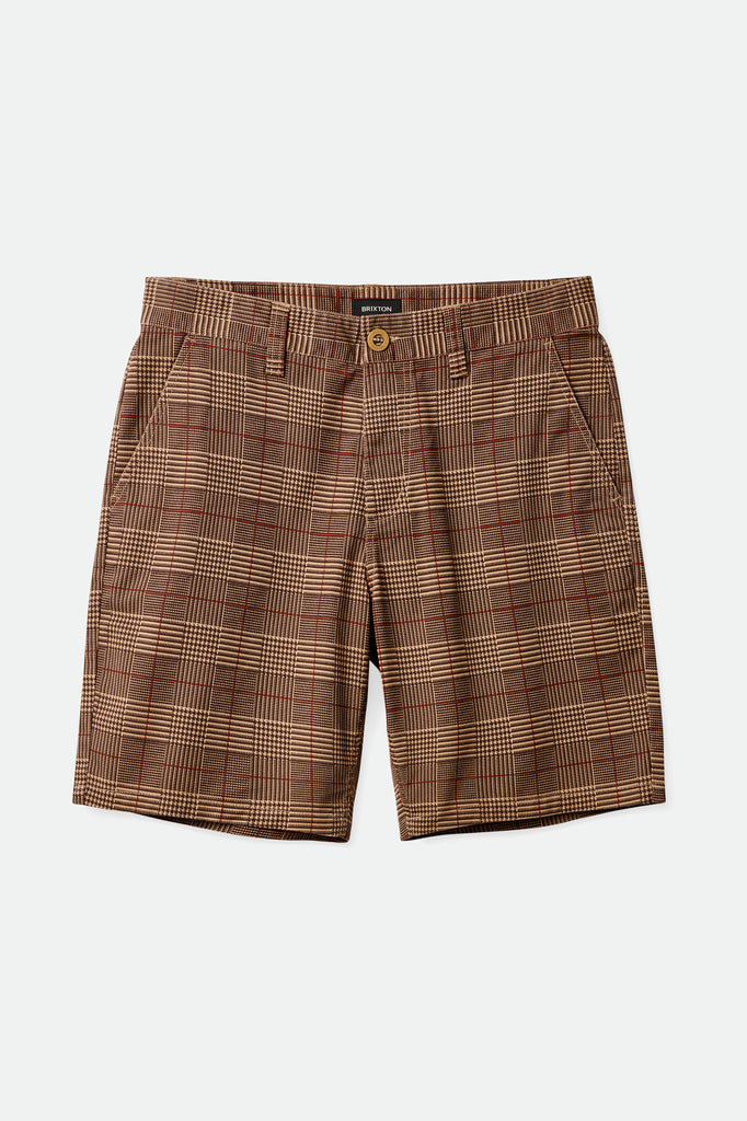 Brixton Choice Chino Short - Brown Houndstooth